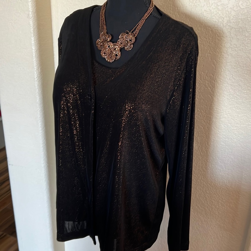 Chico’s 3 pieces, NWT: matching travelers tank, jacket and necklace, sz2, medium